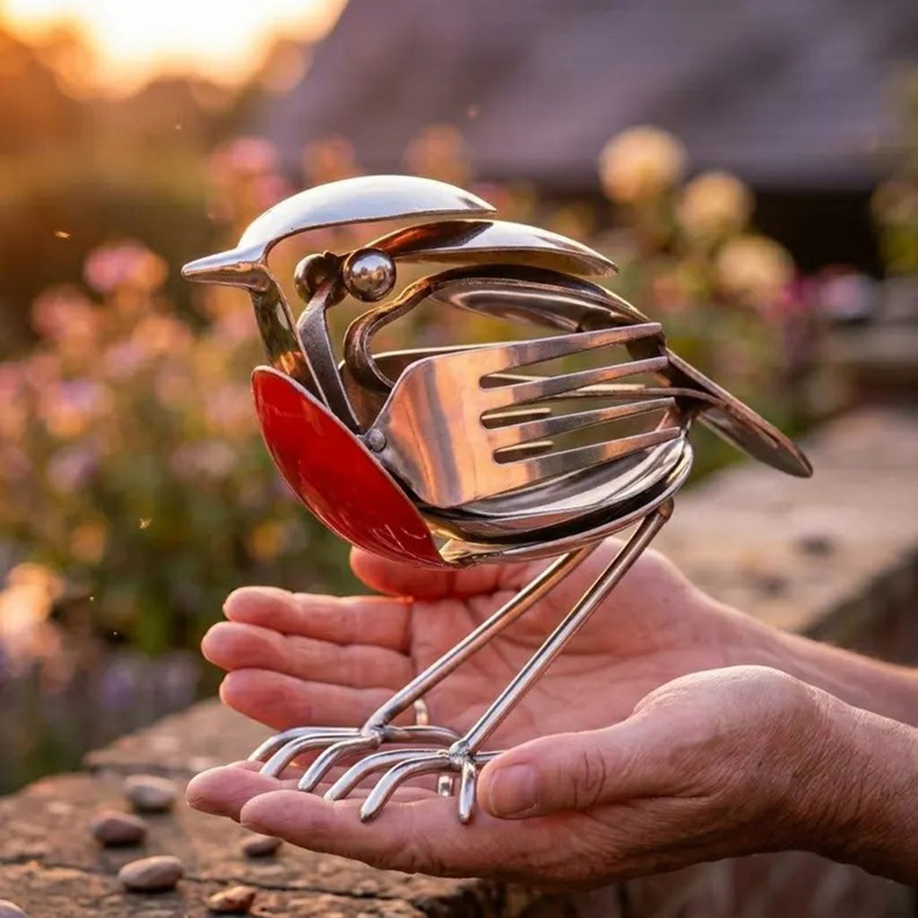 Sheremart Hopewings Bird, Robin Scrap Metal Art Sculpture, Metal Art Sculpture