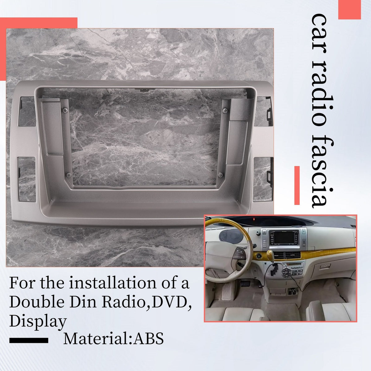 2Din Car Radio Fascia for Previa/Estima/Tarago DVD Stereo Frame Plate 2006