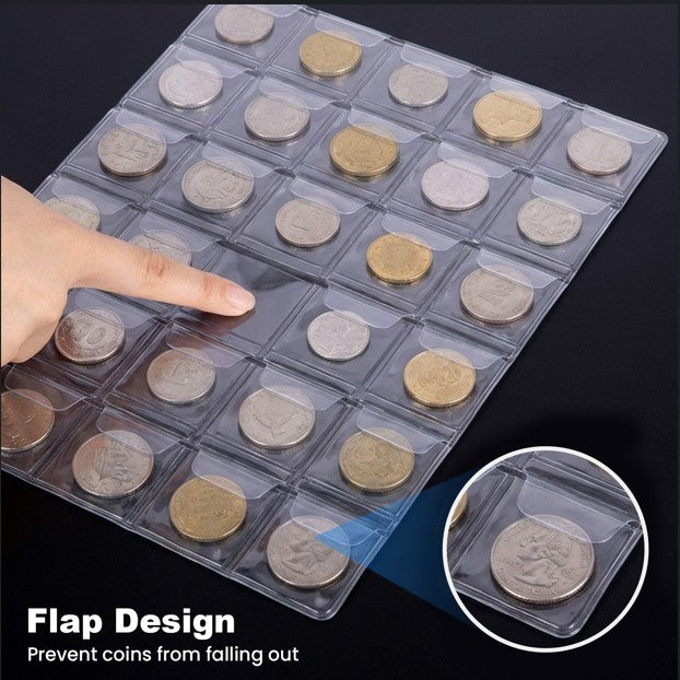 420 COINS BOOK ALBUM FOLDER FOR COLLECTION STORAGE MONEY PENNY COIN HOLDER UK