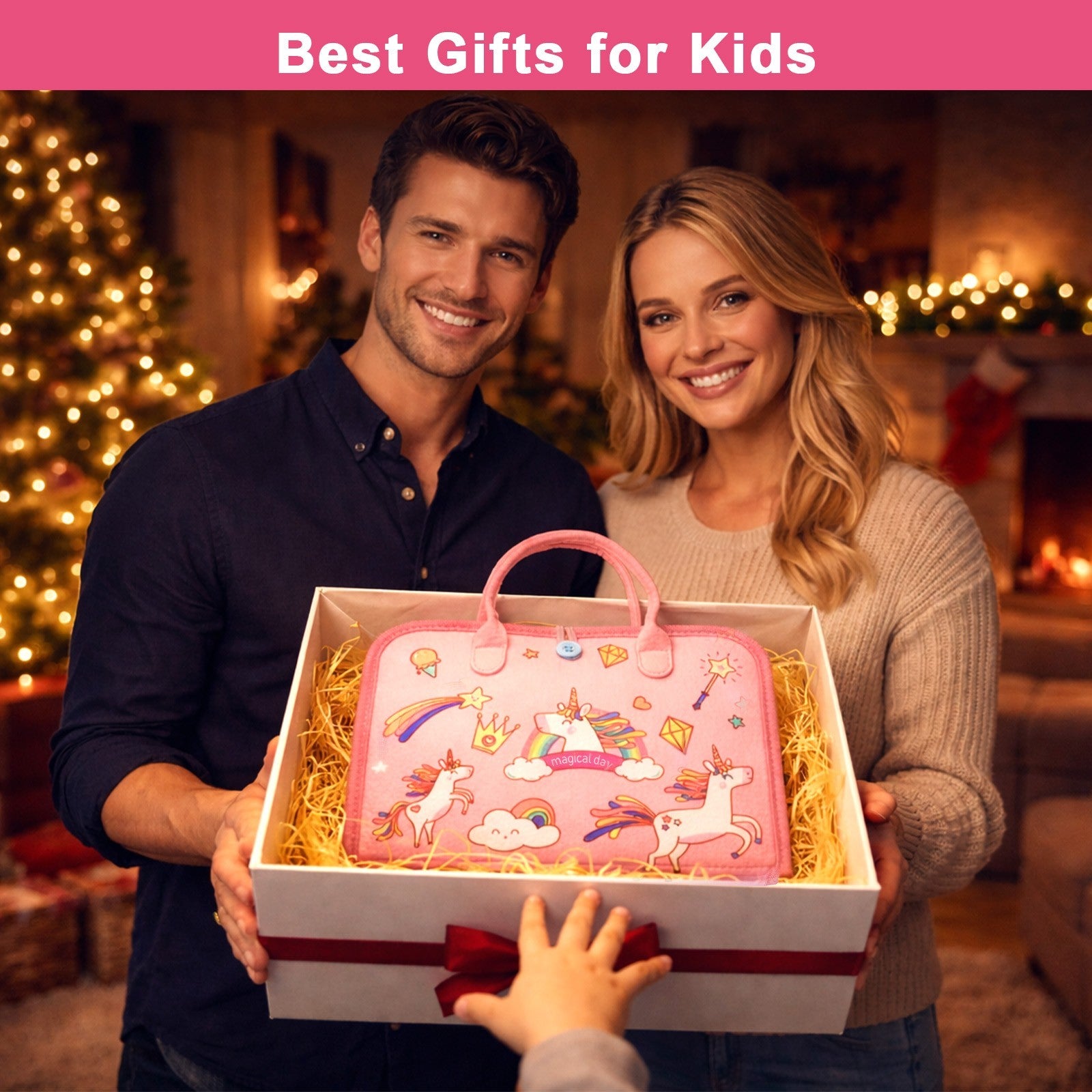 Xmas Kid Educational Busy Board for Toddler Toy Dressing Skill Sensory Game Gift