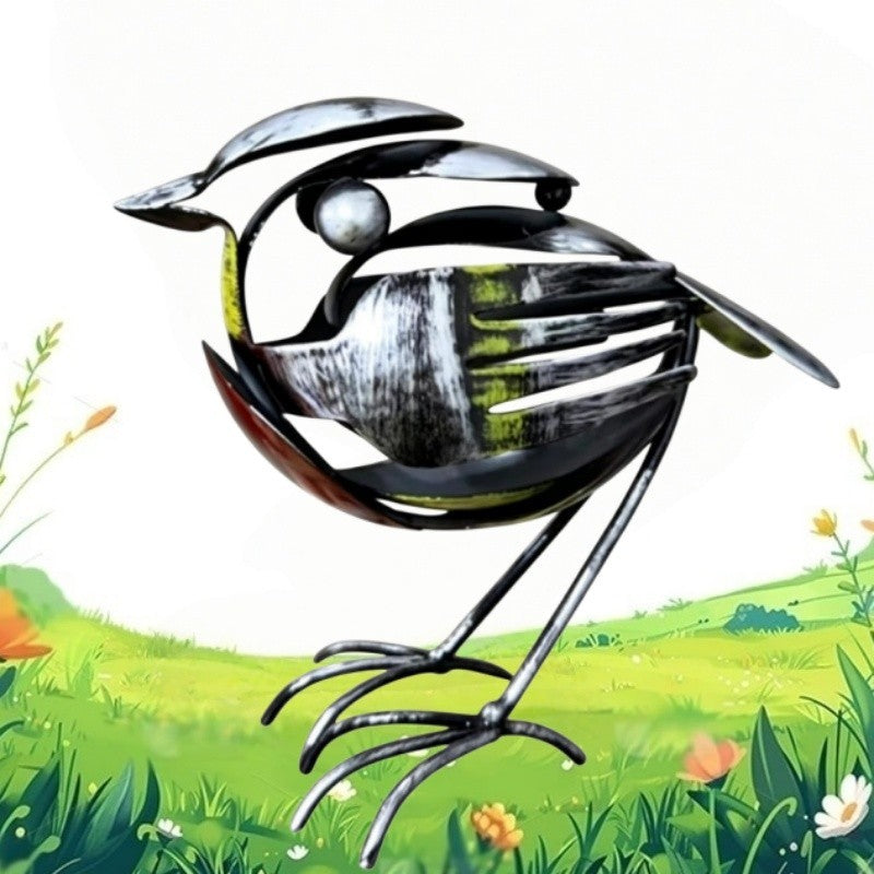 Robin Scrap Metal Art Sculpture Handcrafted Bird Statue Home Office Desk Decor