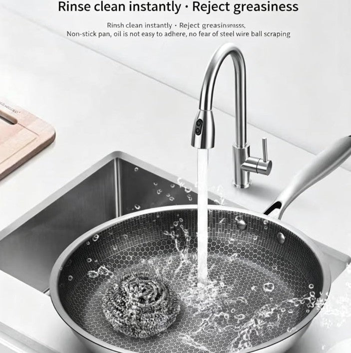 Hybrid Pan,Non-Stick & Stainless Steel Frying Panfrying,Scratch-Resistant