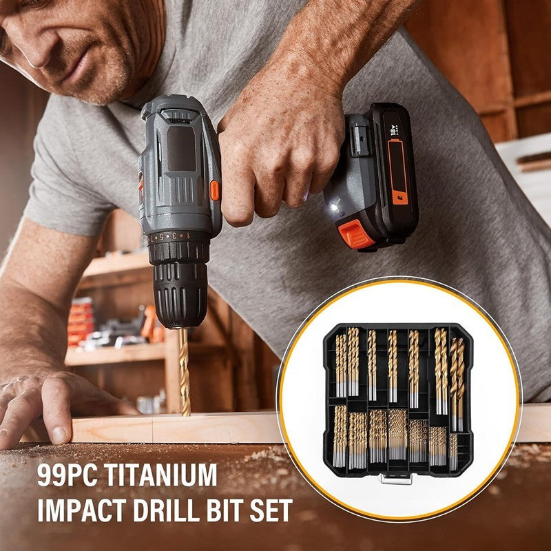 99PC Cobalt Drill Bits Set for Stainless Steel Metal HSS -Co Cobalt Bit Titanium