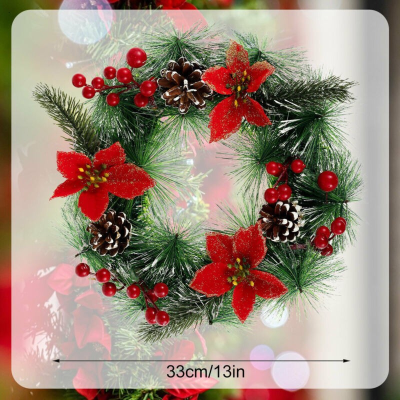 Wall Hanging Christmas Wreath Xmas Party Door Home Tree Garland Ornament Decor~