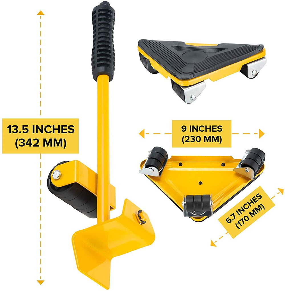 Heavy Furniture Lifter Shifter Remover Roller Wheels Moving Tools Kit Move Set