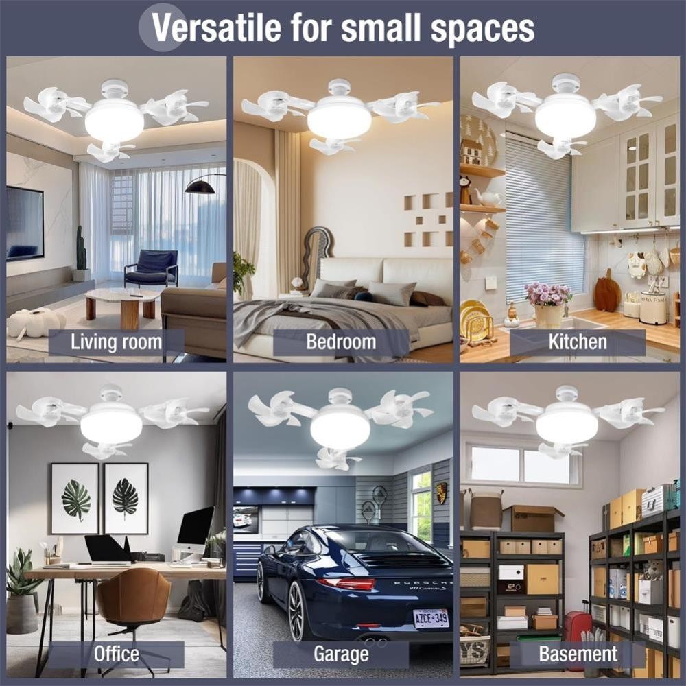 60W LED Ceiling Fan with Light Dimmable E27 Bedroom Living Room Fan Lamp Modern