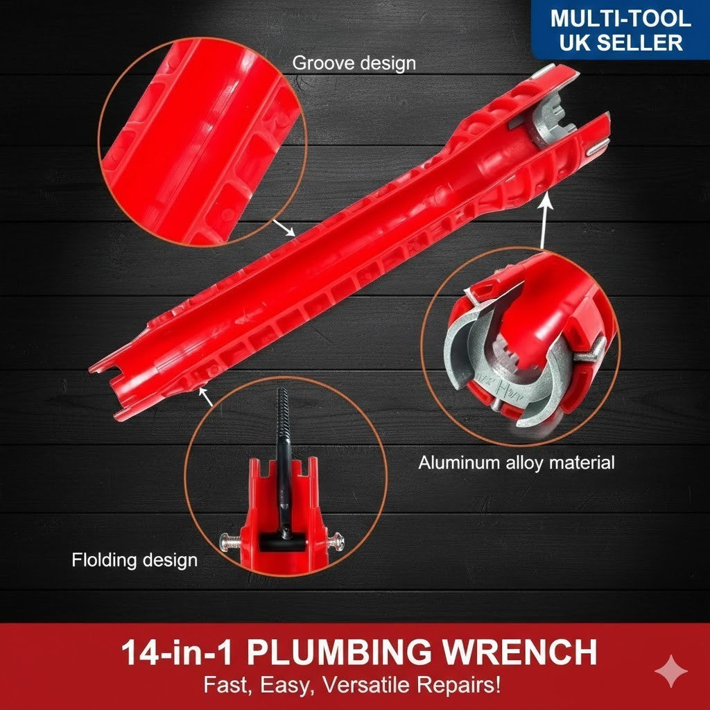 14 IN 1 Faucet Sink Wrench Plumbing Tools Pipe Tap Spanner For Bathroom Kitchen