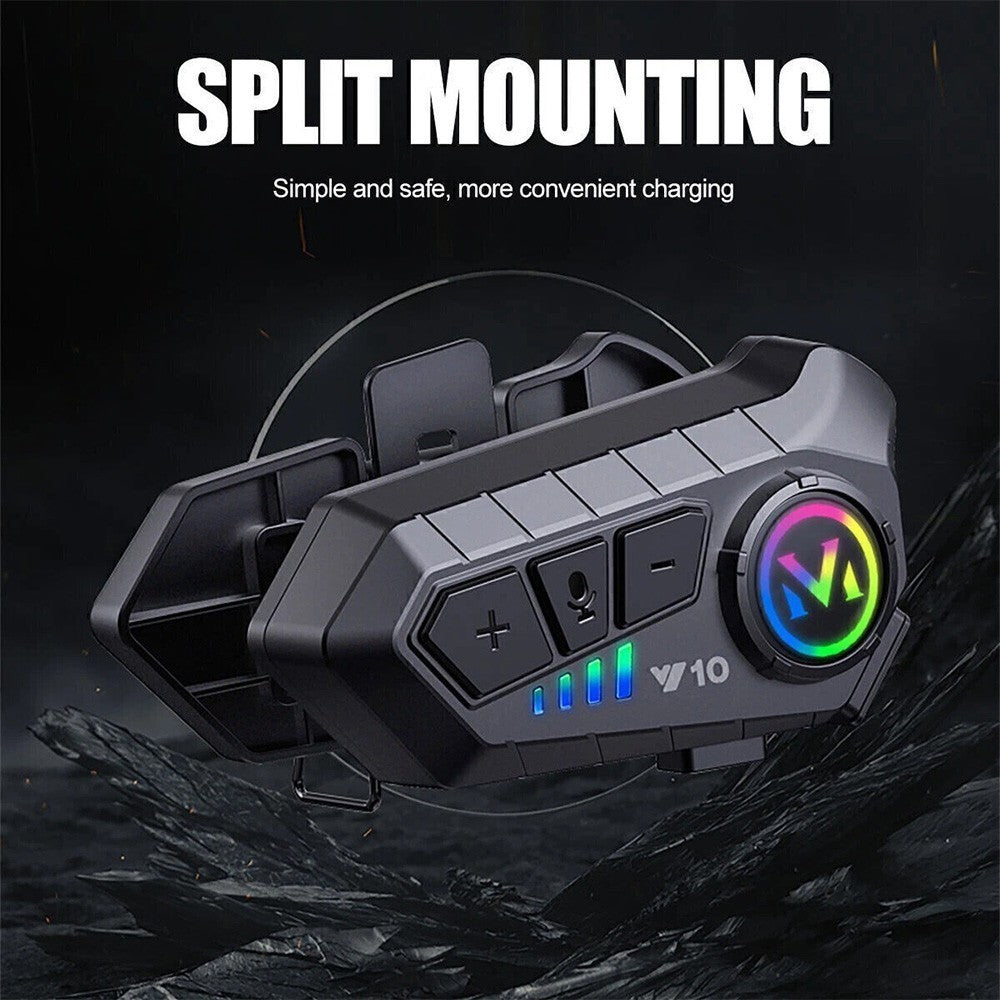 2x Bluetooth Motorcycle Helmet Headset Intercom Wireless Motorbike Headphone