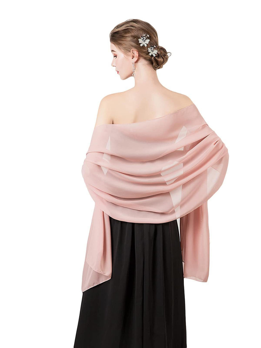 Chiffon Scarf - Lightweight Evening Gown Accessory Wedding Shawl for Women
