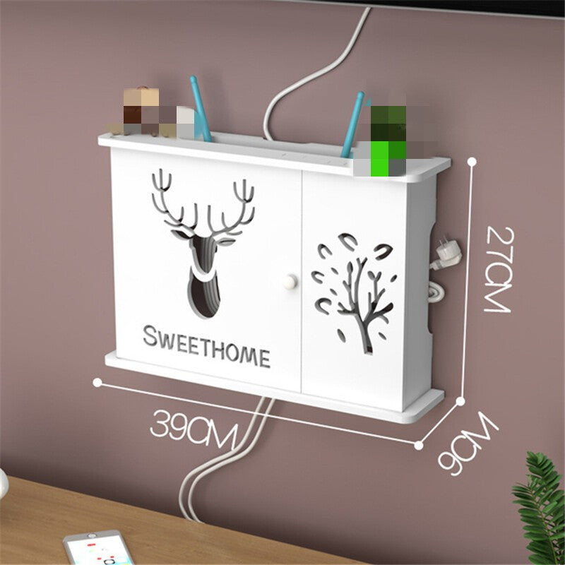 Wifi Router Shelf Storage Box Wall Mounted Cable Wire Hanging Bracket TV CD Box