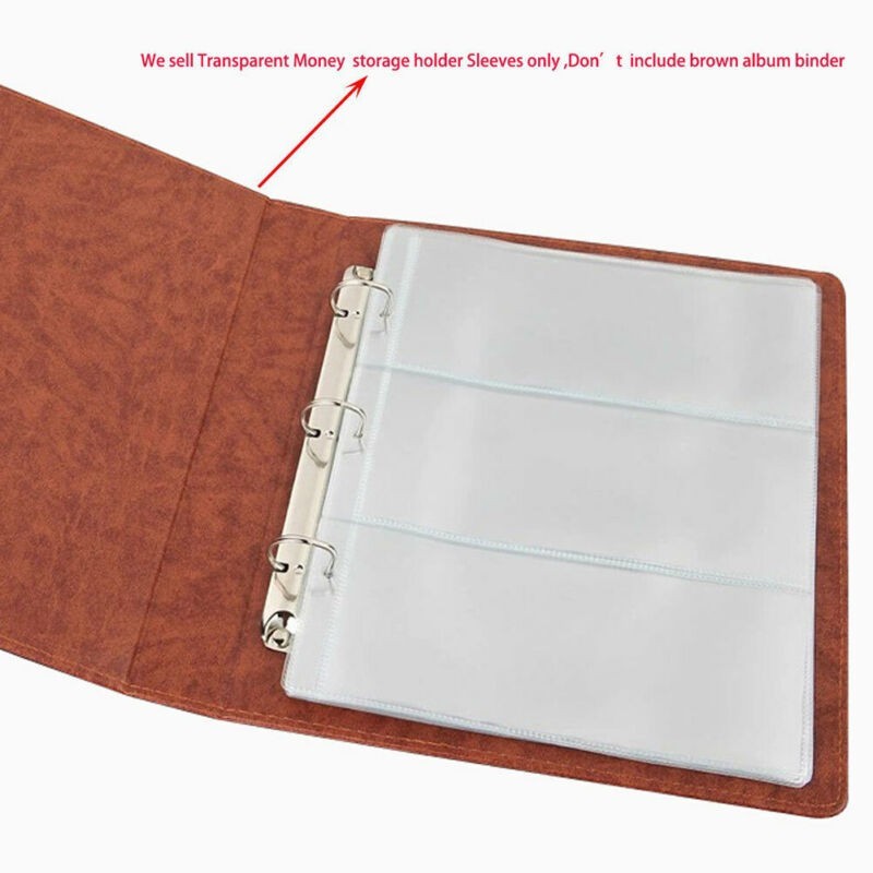 10pcs Banknotes Album Book Page Paper Money Currency Collection Holder Storage
