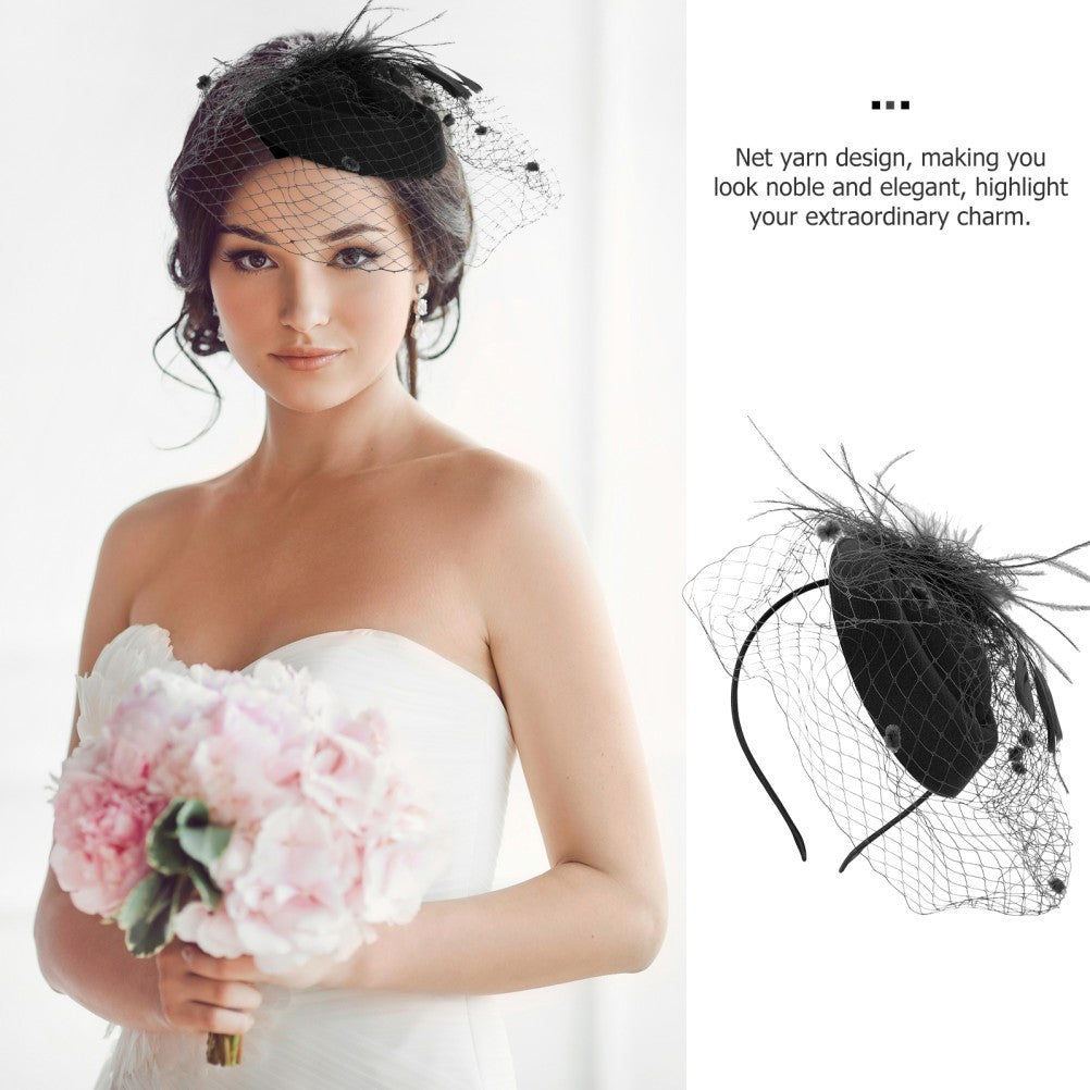 Funeral Veil Fascinator for Women Lady Wedding Headwear Hair Accessories