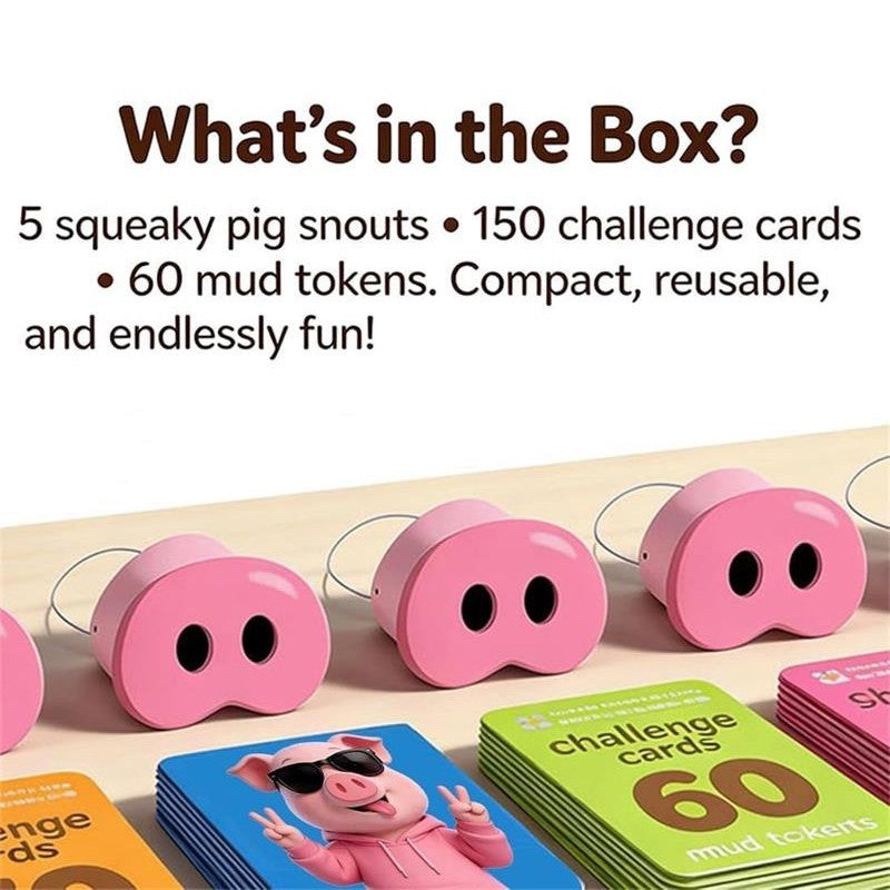 The You Laugh You Lose Party Game, Pig Nose Card Game with 150 Challenge Cards