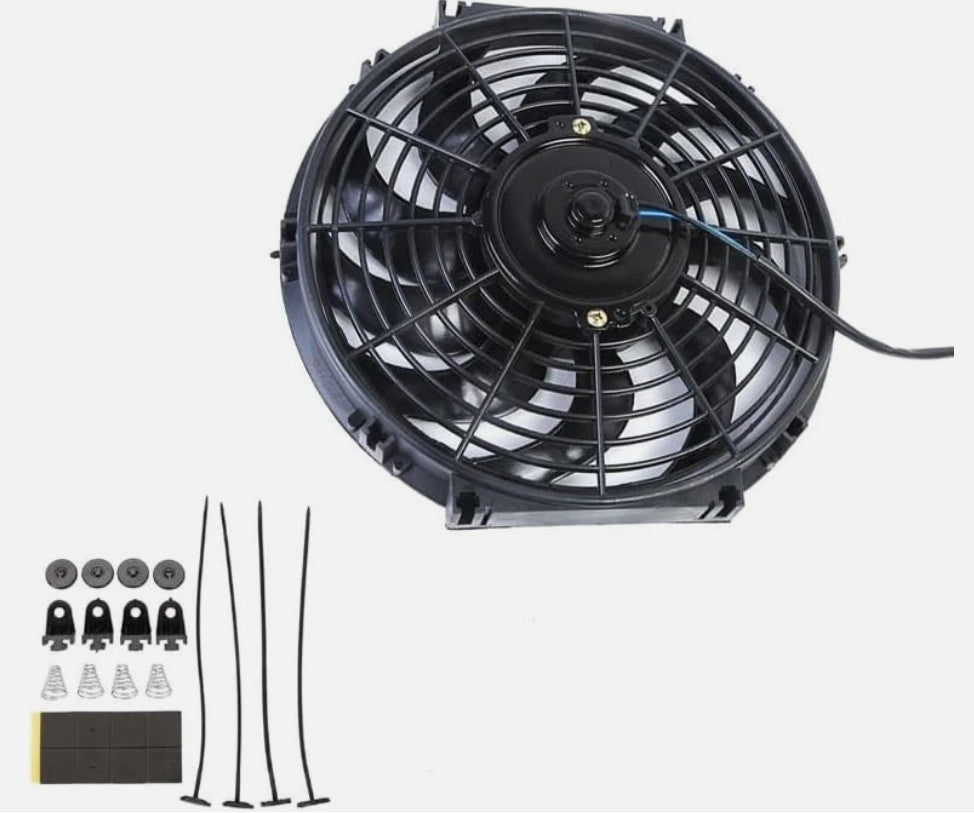 7" inch Slim Electric Radiator Cooling Fan Push/Pull 12V 80W Mounting Universal