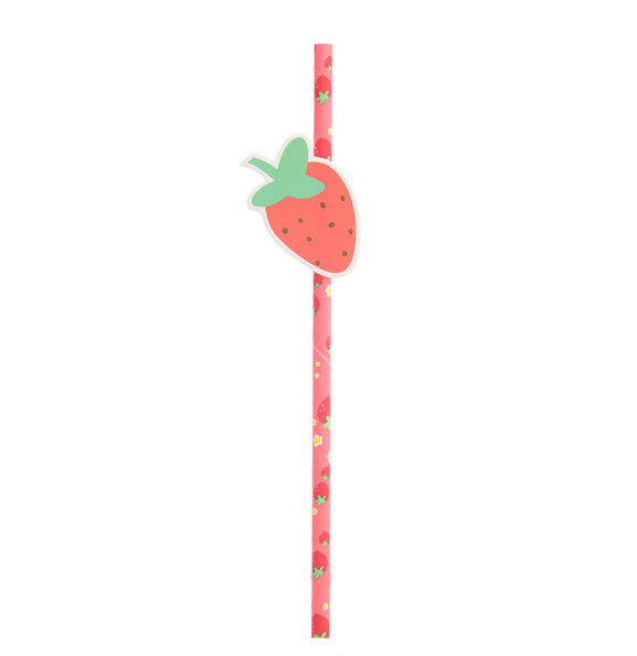 2X Strawberry Themed Napkins Disposable Tableware Plates Cups Straws Set for