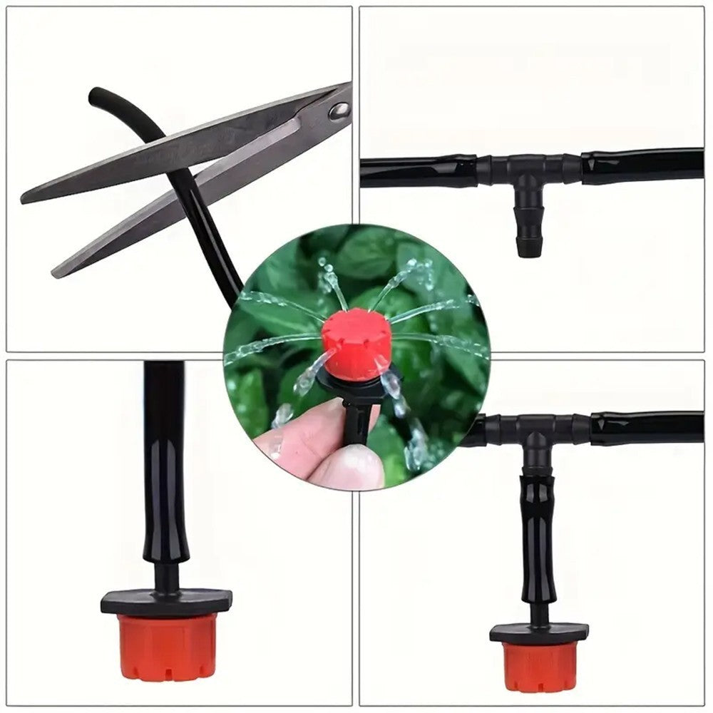 50M Drip Irrigation System Kit Garden Watering Hose Spray Nozzles