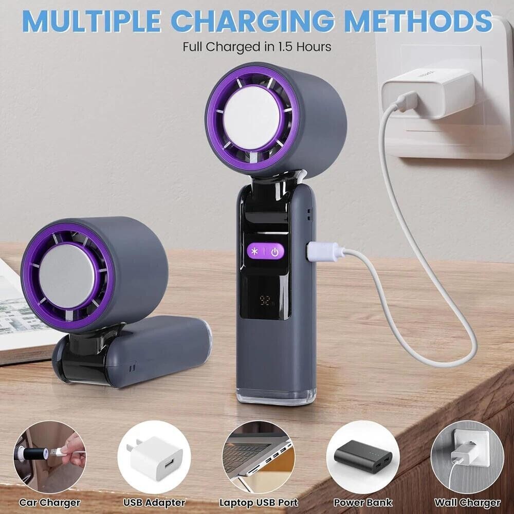 NEW Usb Rechargeable Mini Hand-Held Fan Portable Folding Desk Fan Cooler Cooling
