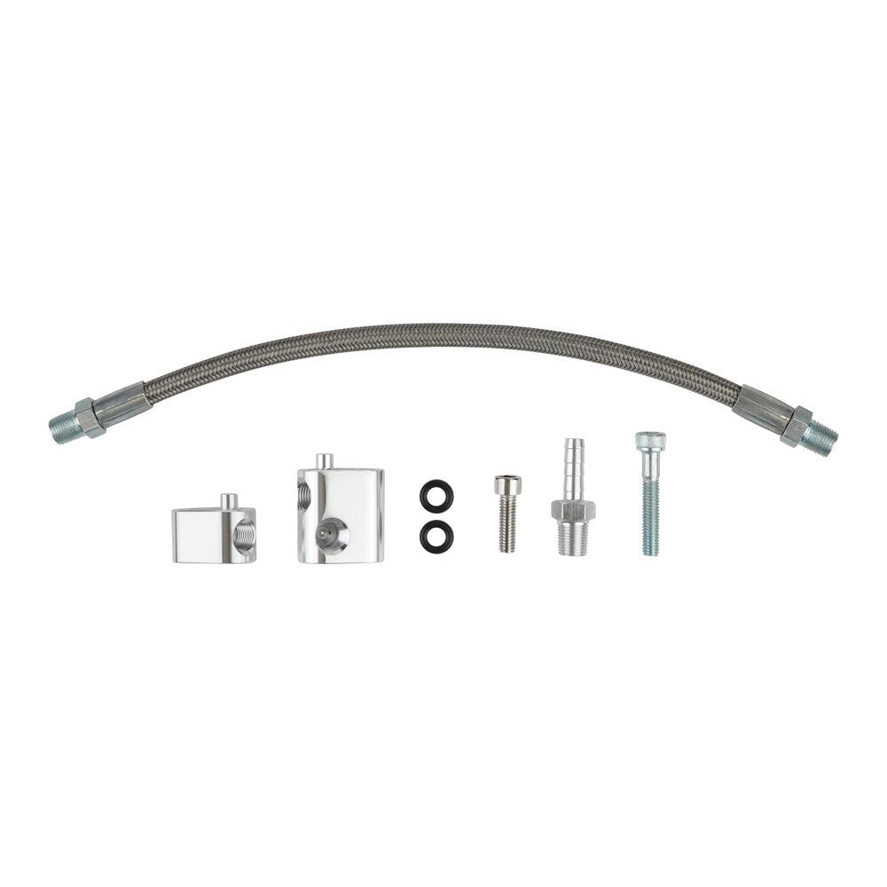 LS Coolant Steam Crossover Throttle Body Braided Hose Kit For LS1 Cylinder Head