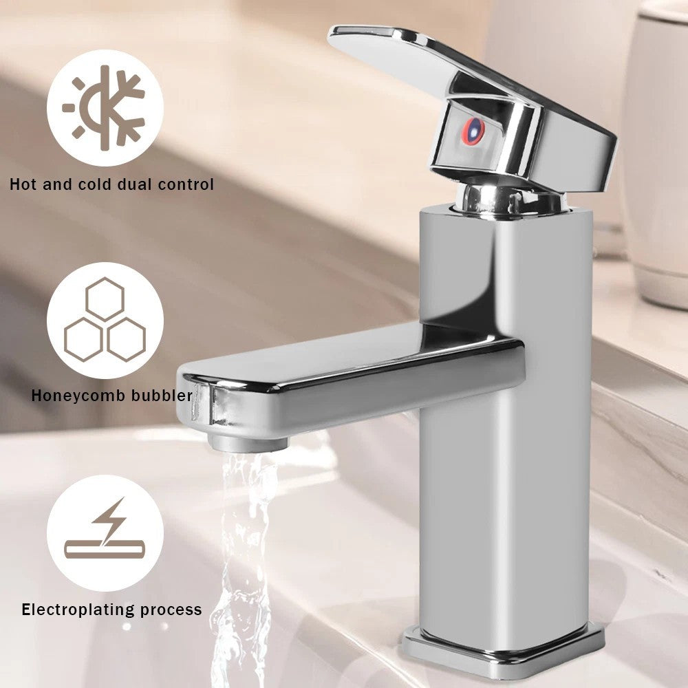 Bathroom Mixer Taps Basin Tap Chrome Wash Sink Mono Lever Modern High Quality