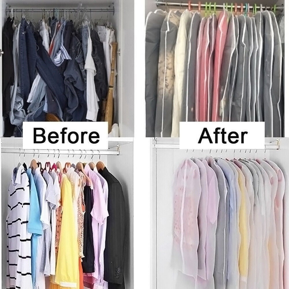 Clothes Cover Suit Dustproof Storage Bag Garment Dress Jacket Coat Protector UK