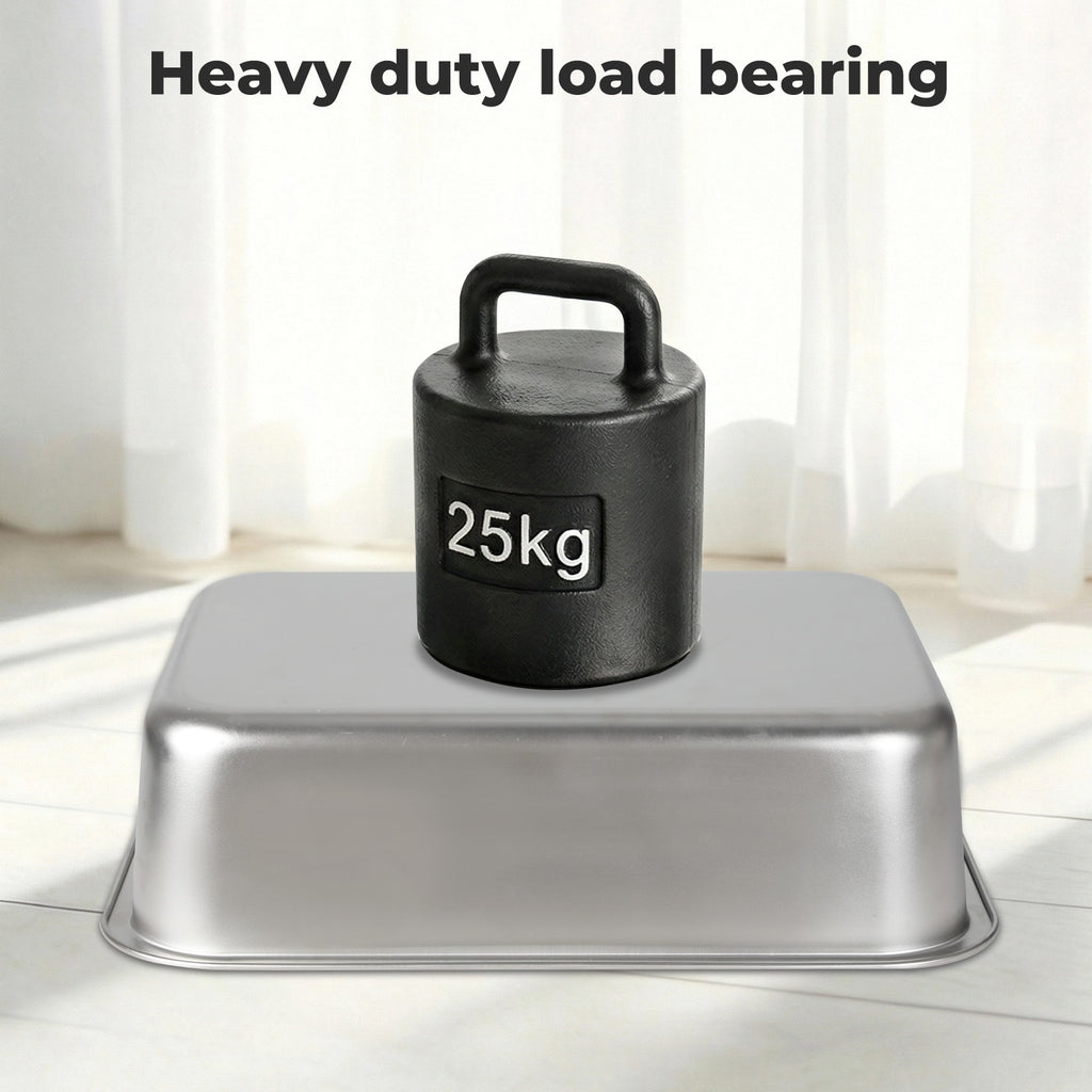 Cat Litter Box Stainless Steel Toilet Tray for Kittens Cats Large Open