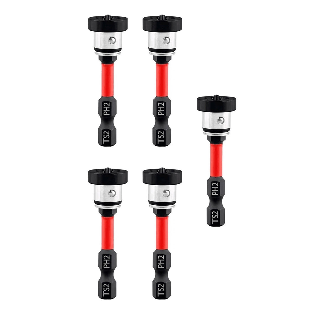 5PCS Plasterboard Screw Setter Bit PH2 50mm Magnetic 1/4" Hex Shank Drywall Tool
