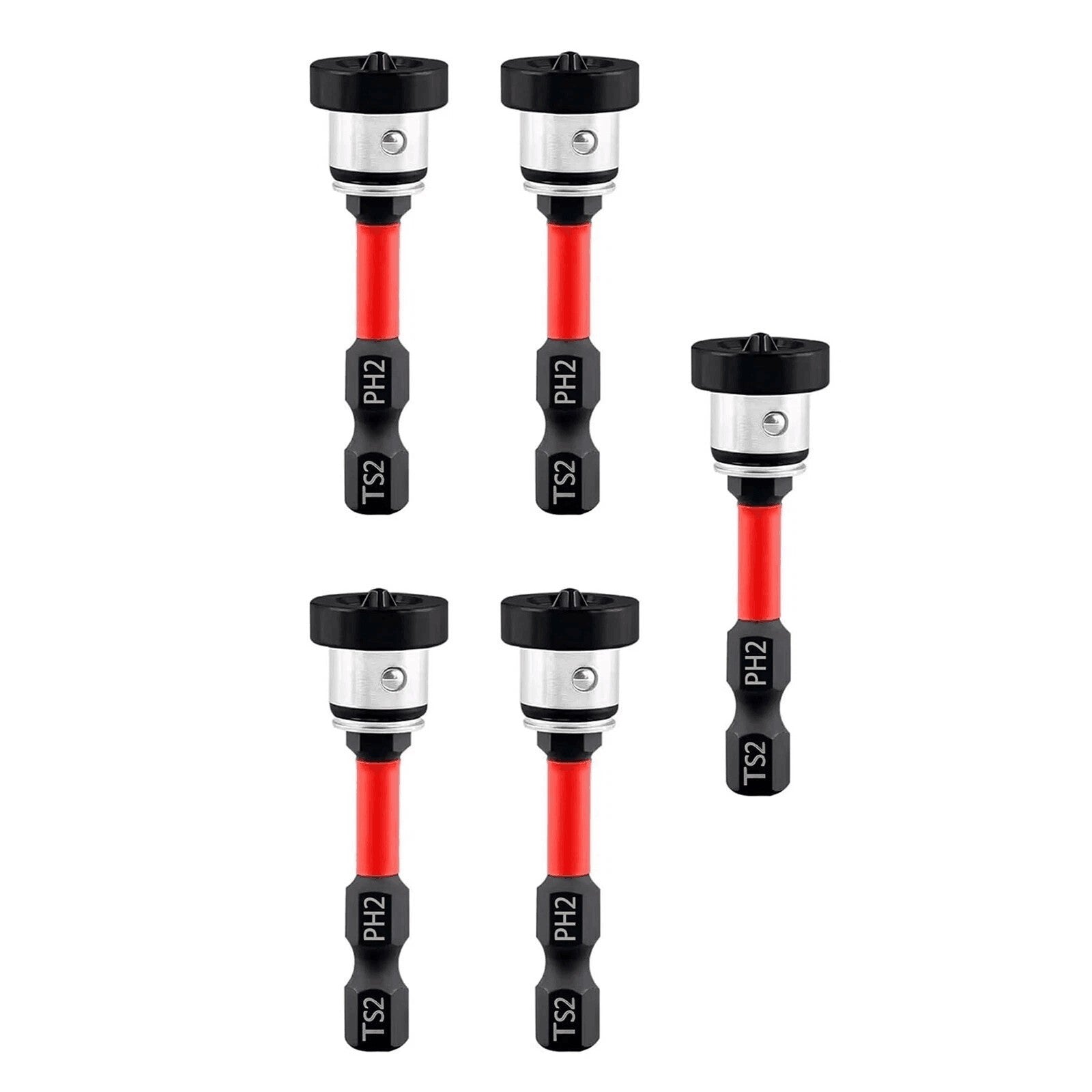 5PCS Plasterboard Screw Setter Bit PH2 50mm Magnetic 1/4" Hex Shank Drywall Tool
