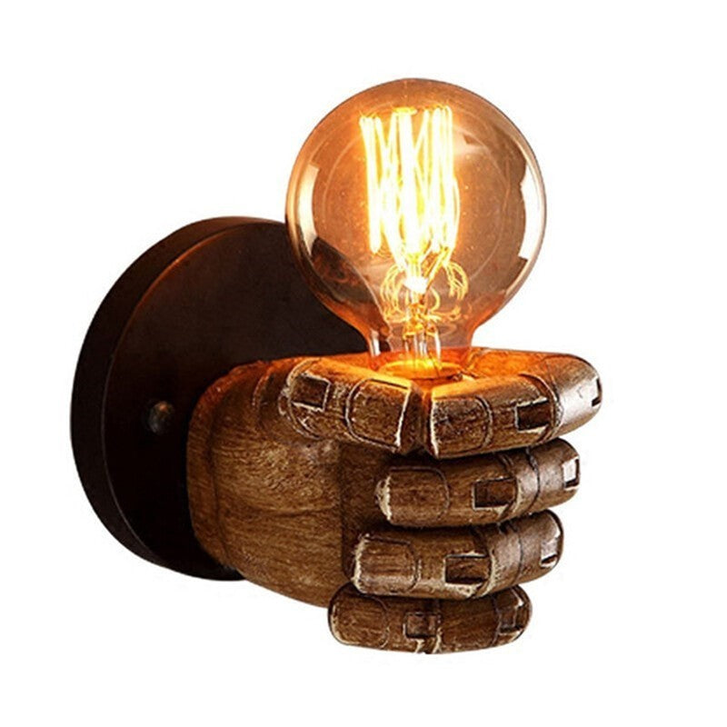 Retro Fist Wall Lighting Sconce Plug In Wall Light Home Bar Decorative Lamp E27