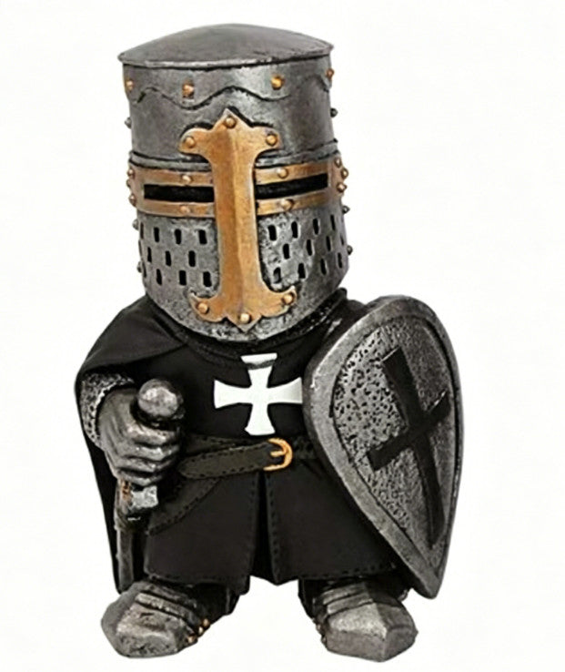 Knight Gnomes Guard Resin Sculpture Ornament Garden Home Decor Templar Gothic