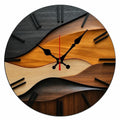 Modern Nordic Wooden Wall Clock Silent Quartz Movement 25cm Round Wall Clock
