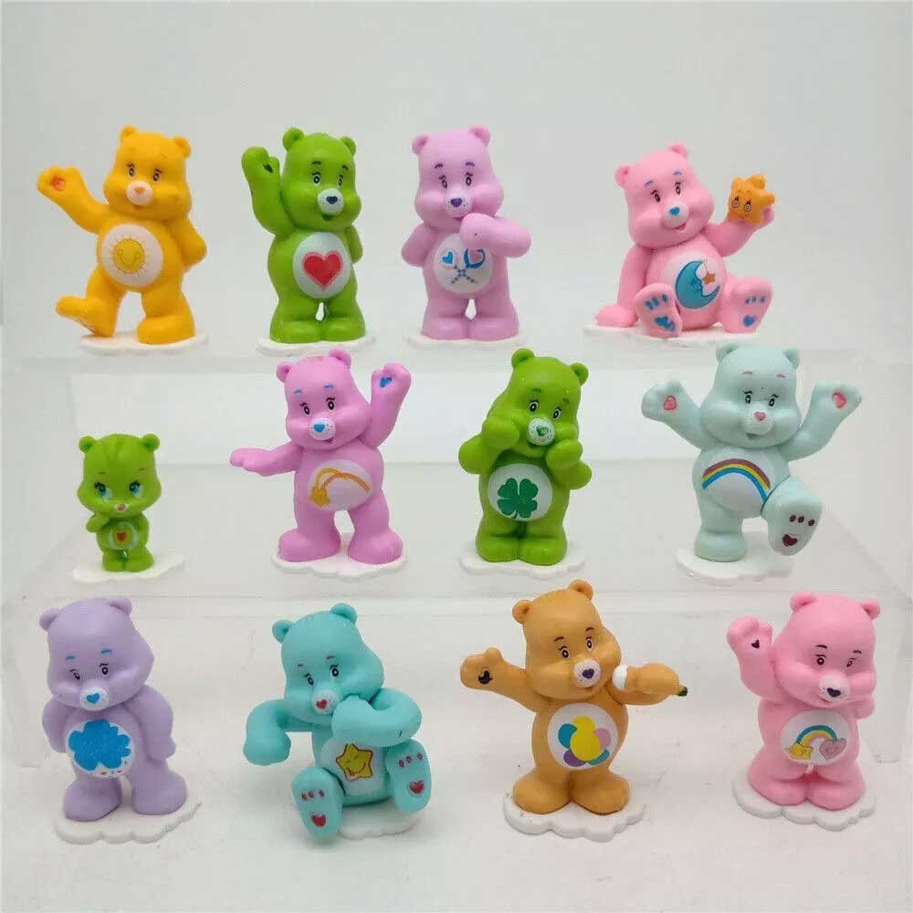 Cute Care Bears Rainbow Bear Doll 12PCS Cake Decoration Topper Figure Toy