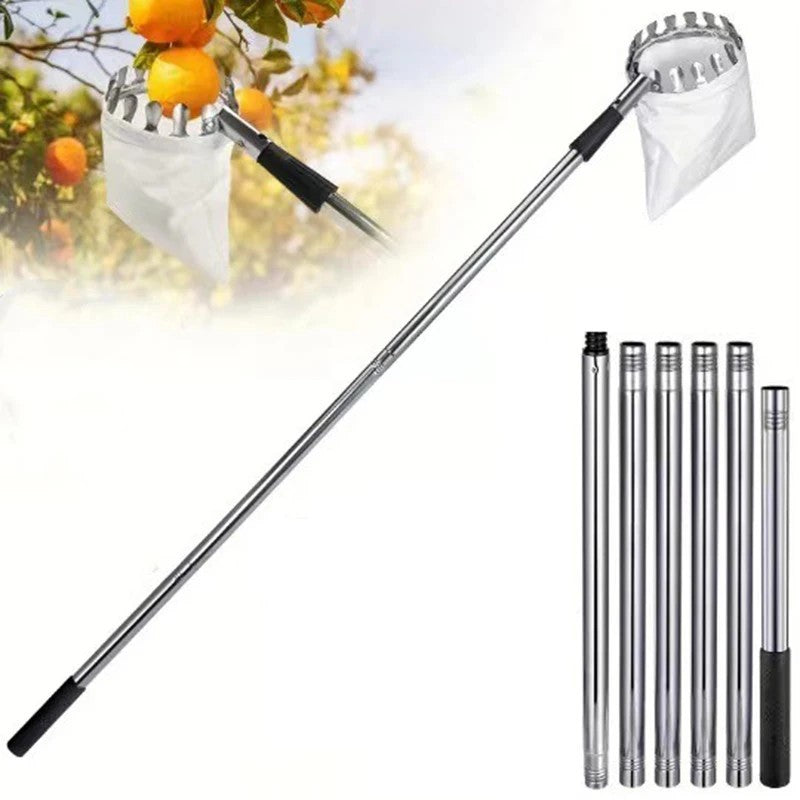 Stainless Steel Telescopic Fruit Picker Rod 1.6 2.4 3.2 4M Pole