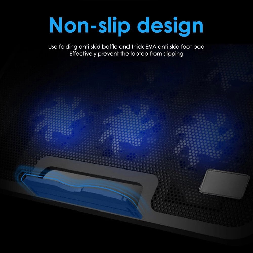 6 Powerful Fans Laptop Cooler Quiet Gaming Cooling Mat Stand Tilt for 12"-17" PC