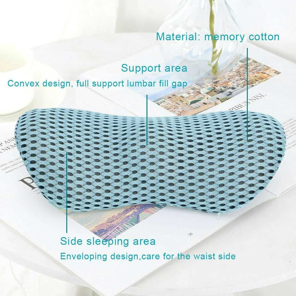 Lumbar Support Memory Pillow Bed Cushion for Sleep Lower Back Relief Pain UK