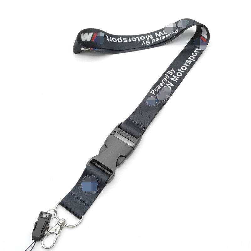 2PCS Motorsport Lanyard Neck Strap Key Chains ID Phone Holder for BMW M Black