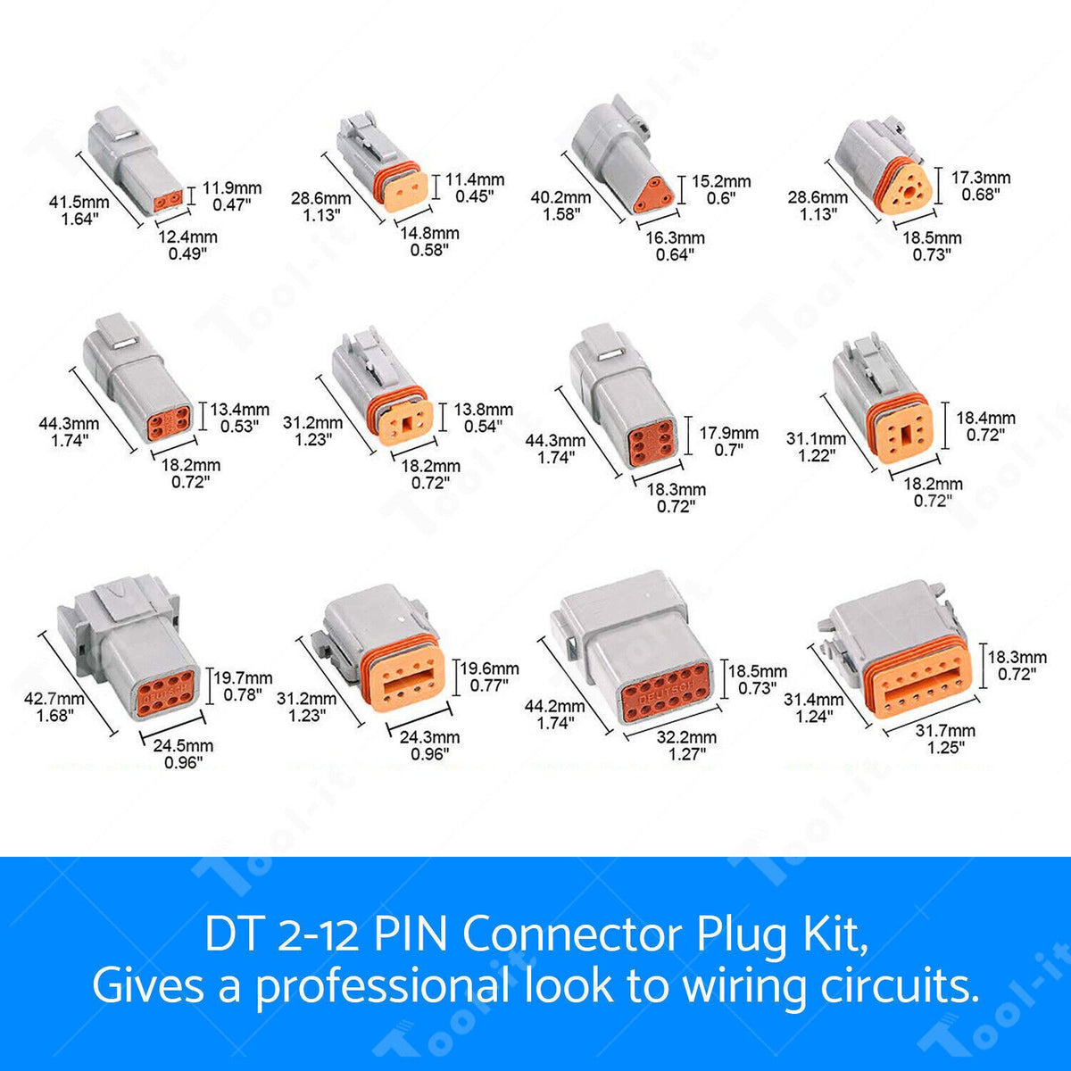 For Deutsch DT Connector Plug Kit 438pcs With Crimp Tool Automotive #DT-KIT3-TR