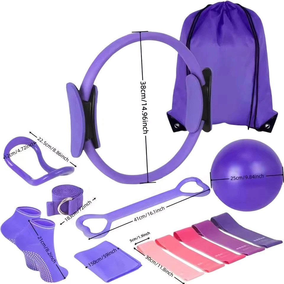13Pcs Pilates Kit Pilates Essentials Set Multi-Function for Stretching Toning UK
