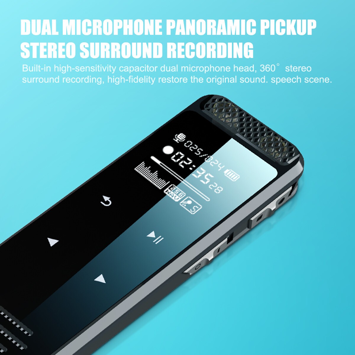 Portable Digital Voice Activated Dictaphone Audio Sound Recorder MP3 Player UK
