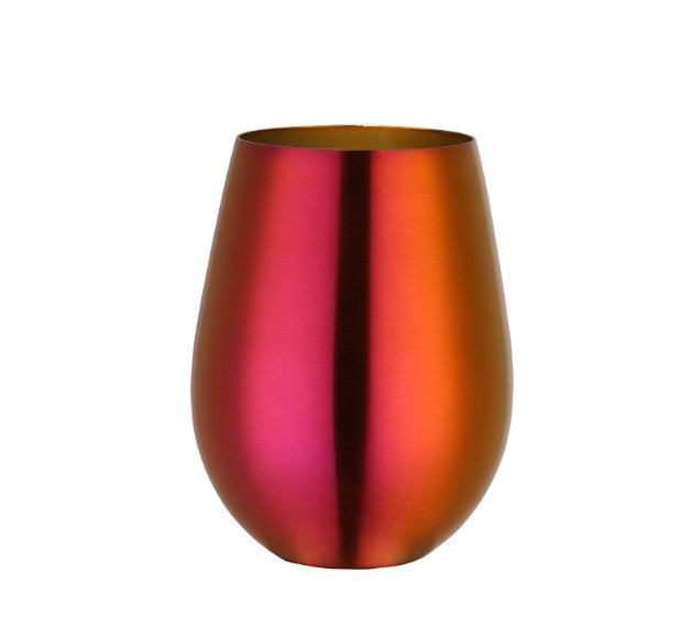 Wine Glasses Stainless Steel Wine Glass Round Titanium-Plated Colorful Cup