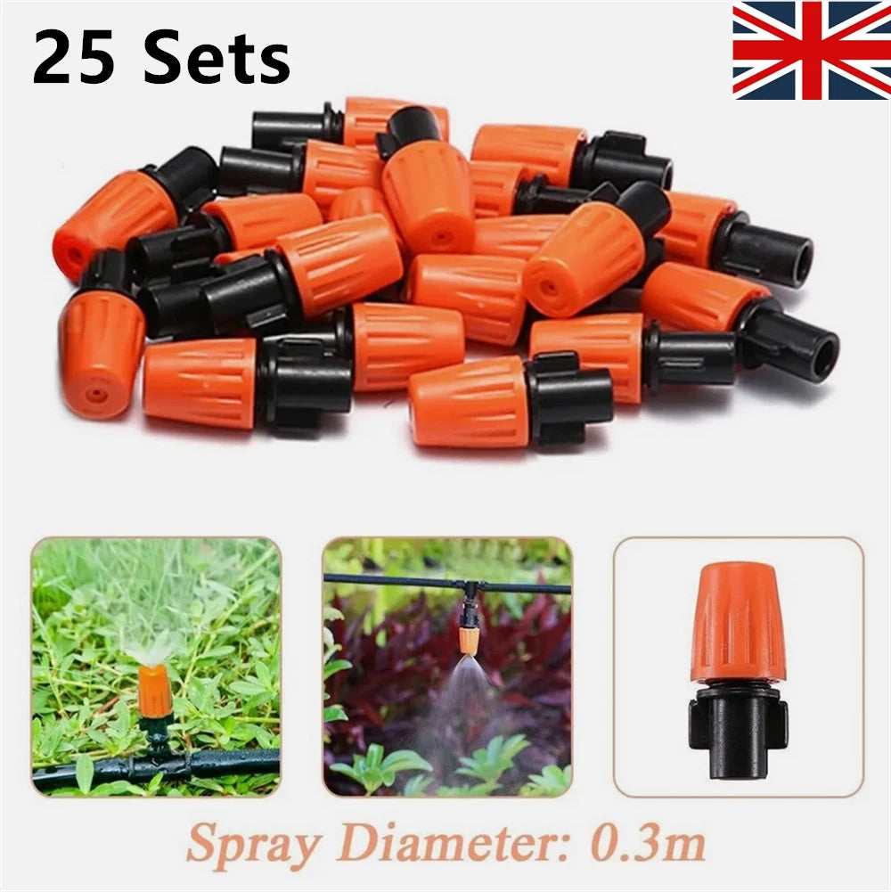 Garden Watering Nozzle 25Pcs Adjustable Dripper Micro Drip Irrigation System