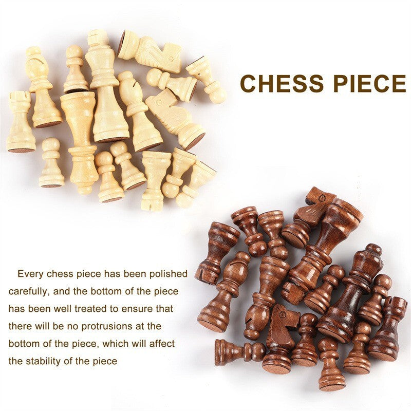 XL Large Chess Wooden Set Folding Chessboard Pieces Wood Board Chess Board 39CM