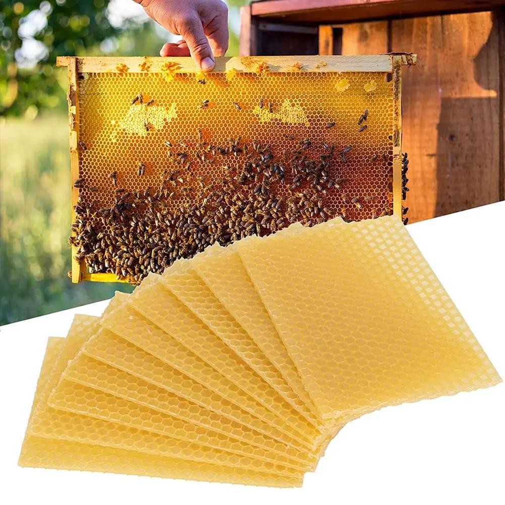 10/30 Pieces Beeswax Sheets Natural Honeycomb Bee Wax Foundation Sheets 13.3*9cm