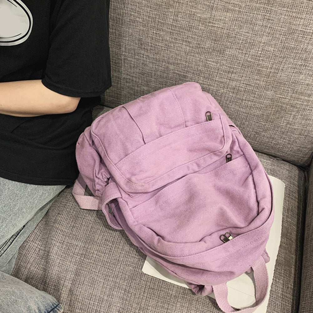 Boys Girls Retro Backpack Rucksack School College Travel Laptop Canvas Bag UK