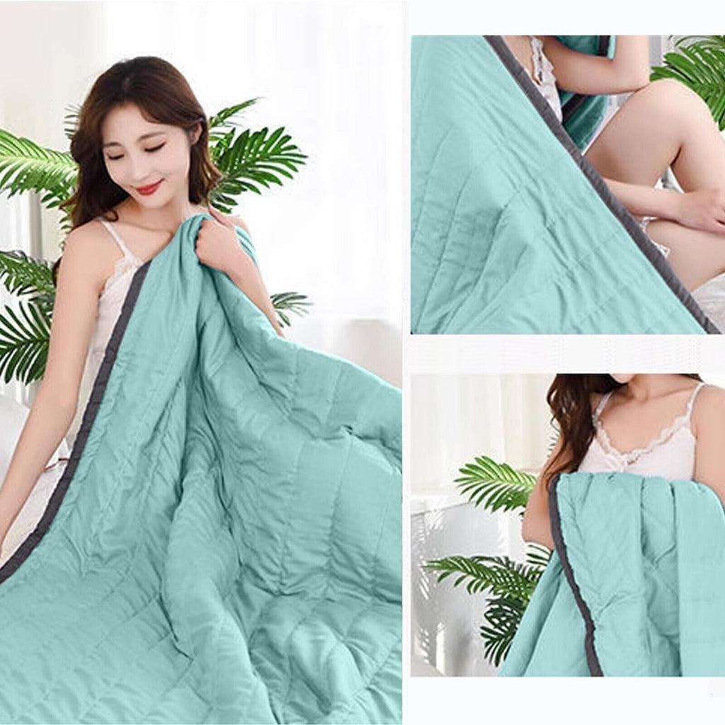Soft Quilt Blanket for Night Sweats Lightweight Breathable Blanket Double Side