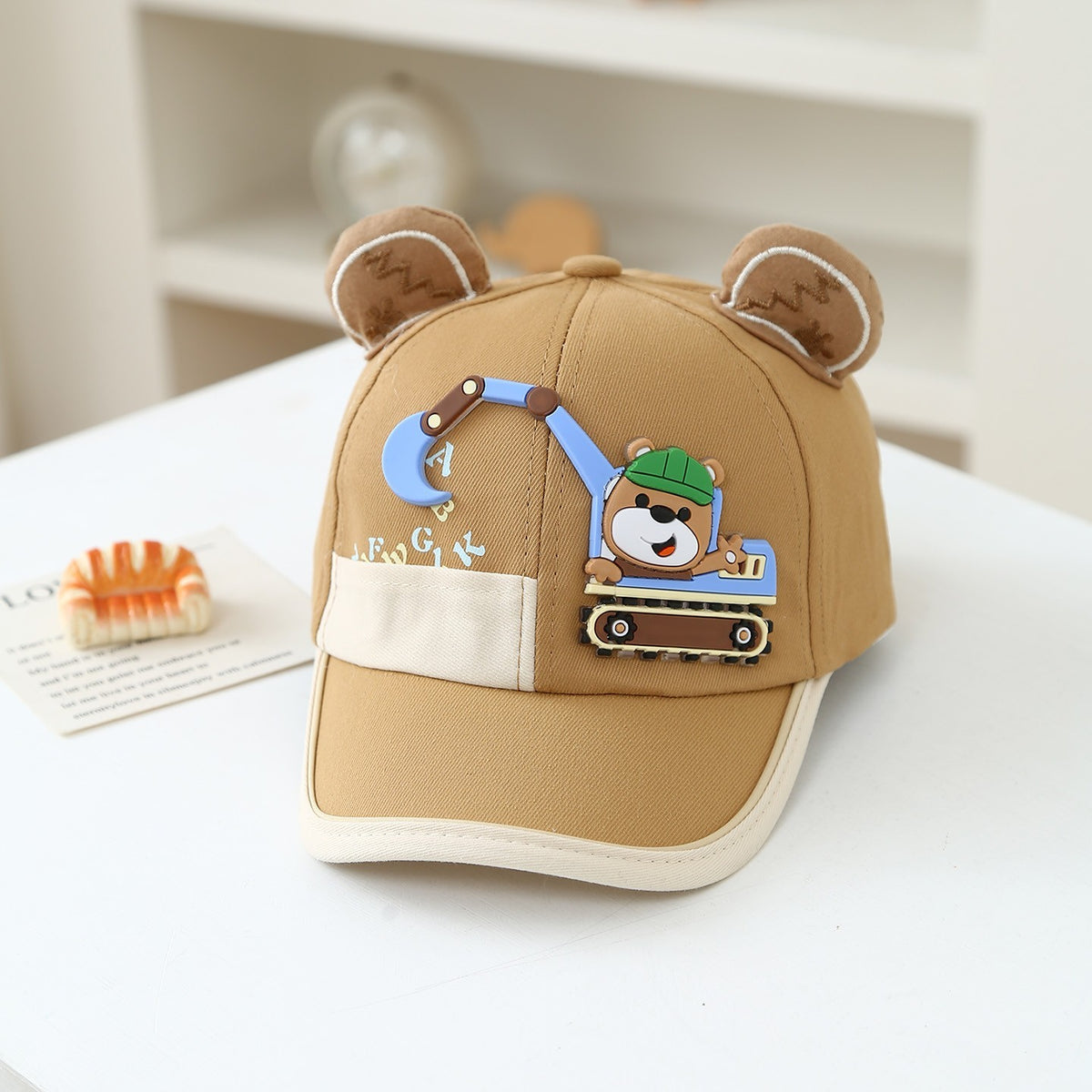 Summer 1-3-year-old Boys And Girls Sun Hats - Bear Driving An Excavator,...
