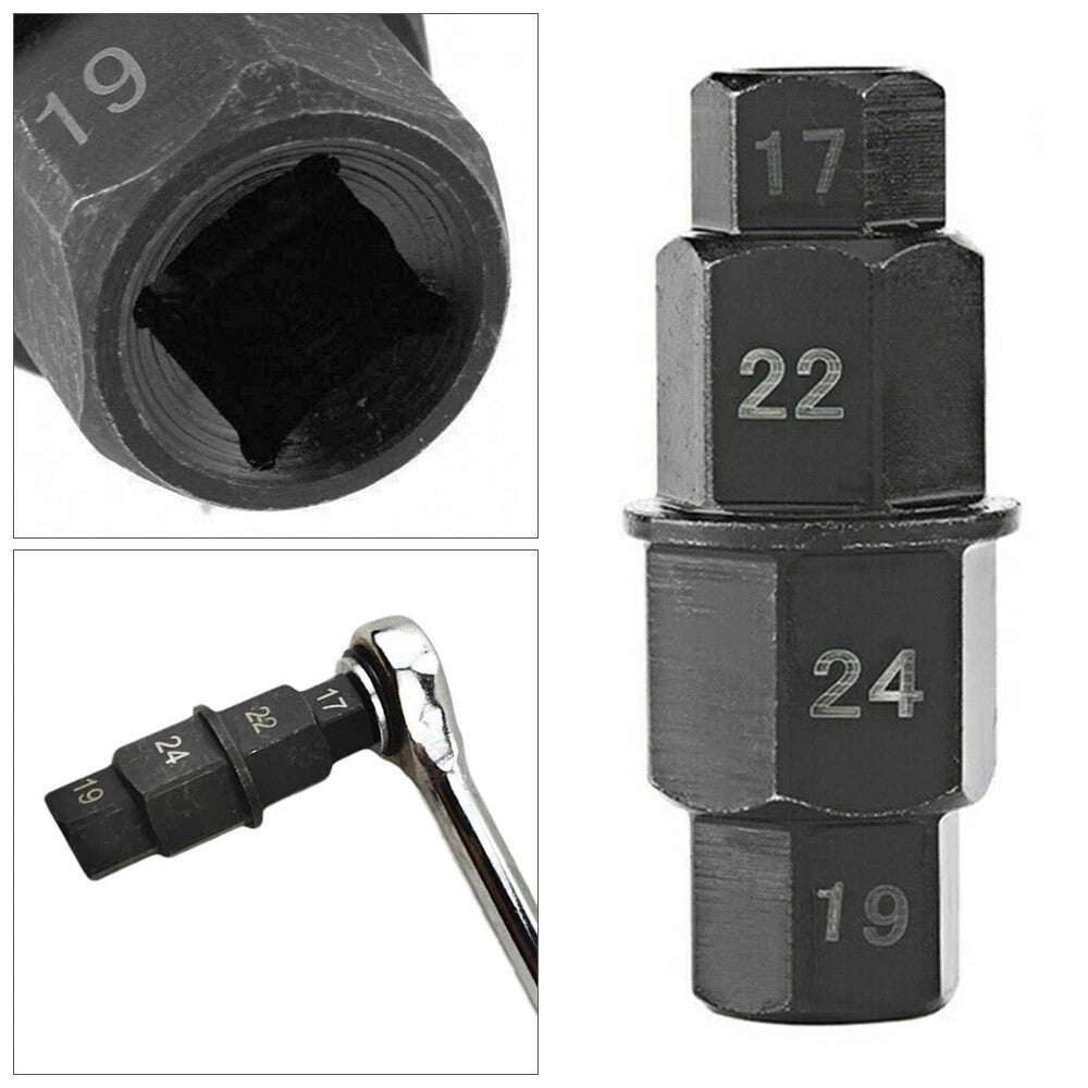 Motorcycle Front Rear Wheel Axle Spindle Tool Hex Key Socket 17 19 22 24mm