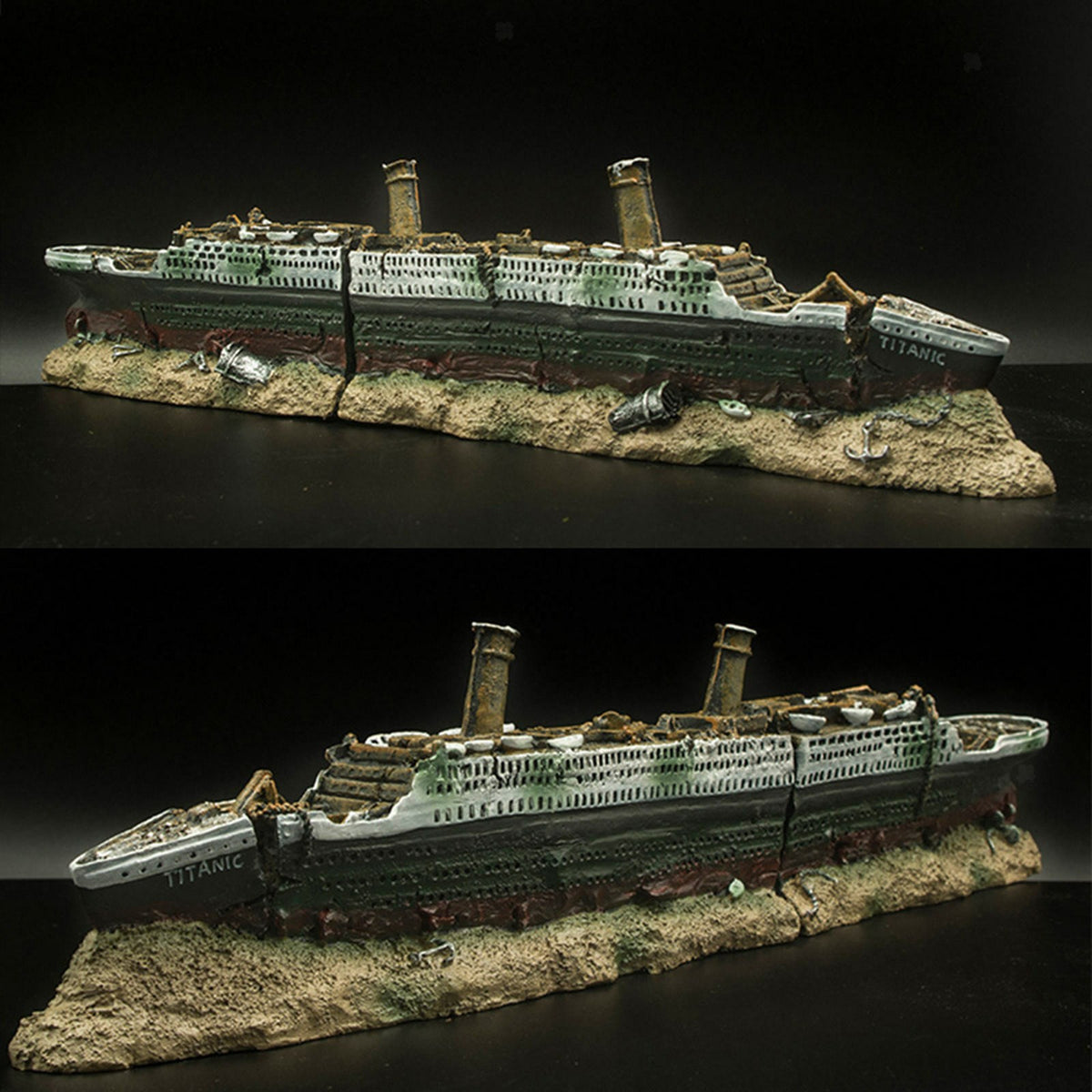 Aquarium Fish Tank Titanic Shipwreck Ship Ornament Decorations Cave Hide