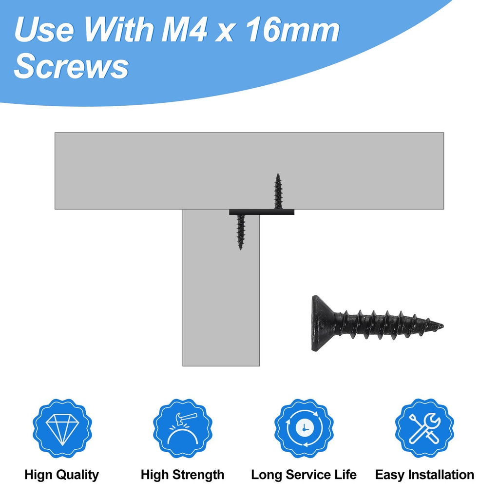 20 Pcs Figure 8 Fastener with Screws, Table Top Mounting Clips for Wood, Black