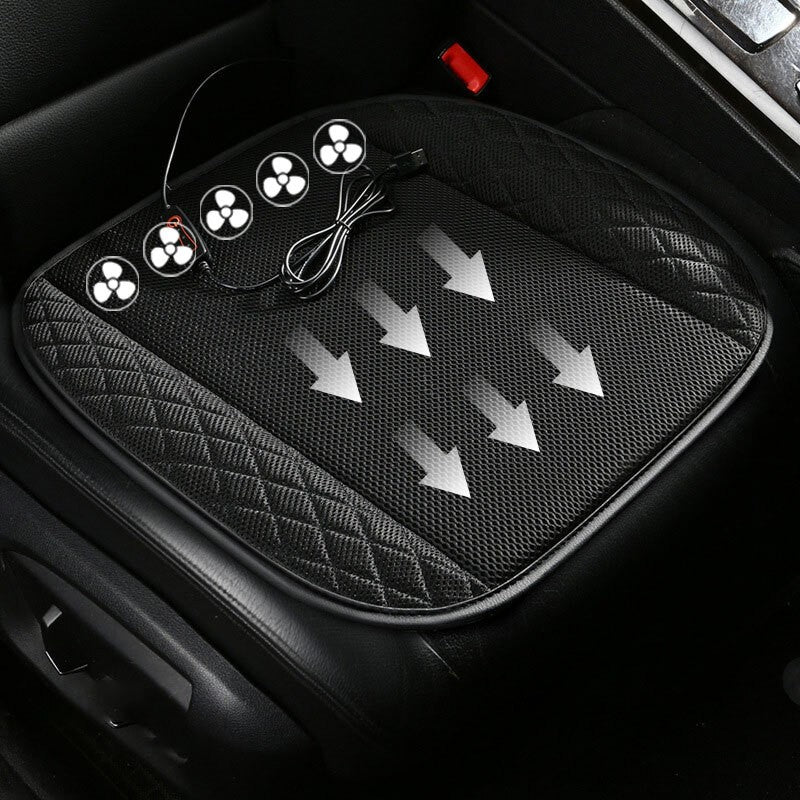 Car Auto USB Fan Cooling Air Cushion Summer Ventilation Pad Mat Office Seat Mat