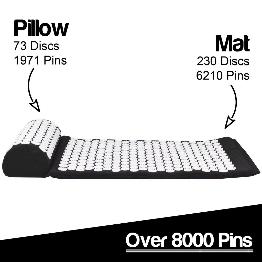 Acupressure Mat with Pillow & Ball Acupuncture Pin Massage Set Neck Pain Relief